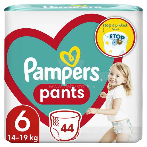 Pampers Pants Art.P04G769 Bērnu biksītes S6 izmērs no 15+kg, 44 gab.