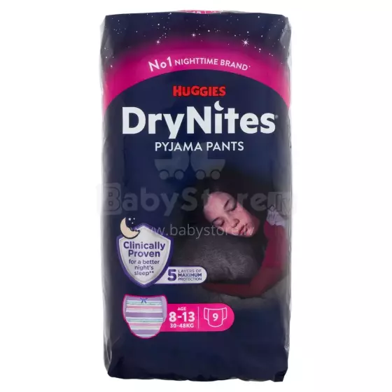 Huggies Dry Nites Girl Art.41527604 Tрусики-подгузник   для девочек на ночь 8-15 лет