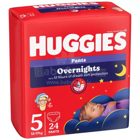 Huggies Overnight Pants Art.91948 nakts biksītes 5 izmērs 12-17kg,24gb