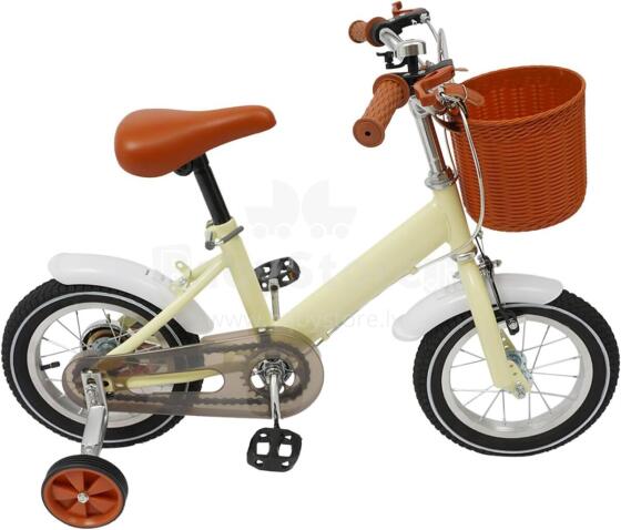Kids Bike Wheels Collas 12' Beige Art.92089  Детский двухколесный велосипед с дополнительными колёсиками