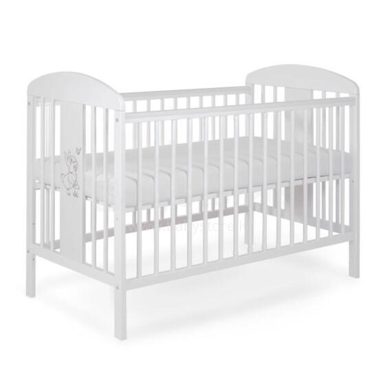 La Bebe™ Kids Wood Cot Tomi 18 Art.92456 White  Bērnu kokā gultiņa 120x60cm