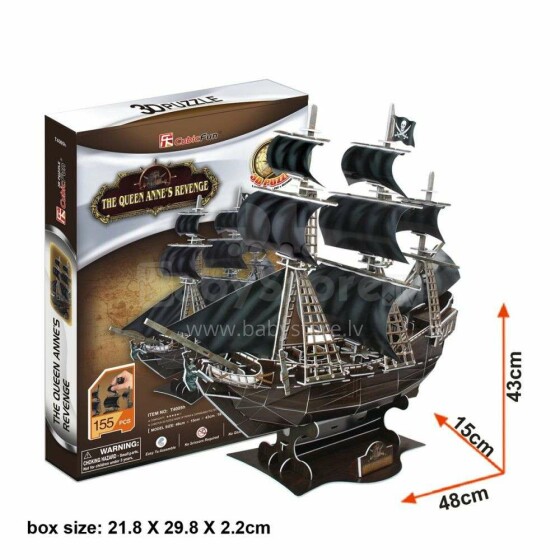 „CubicFun 3D“ galvosūkis Piratų laivas „Queen Anna's Revenge T4005H“