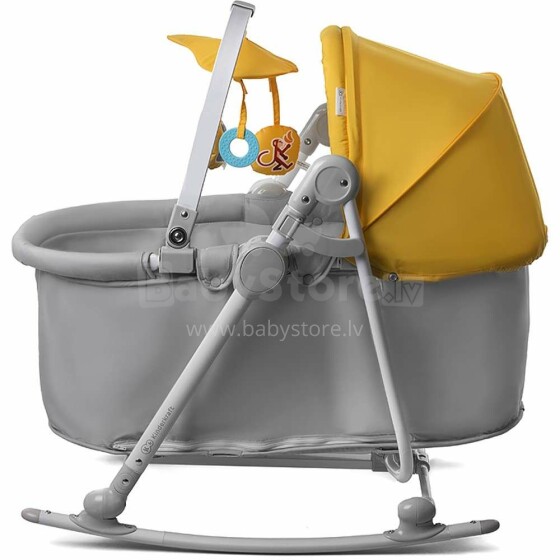 KinderKraft Unimo Yellow 5 in 1 Art.KKKUNIMYEL0000 Bērnu šūpuļkrēsliņš-gultiņa pieci vienā