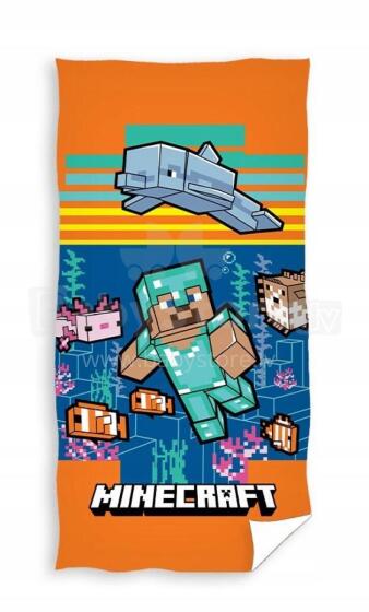 Carbotex Beach Towel Minecraft Art.MC043-R Bērnu mīksts dabīgas kokvilnas dvielis 70х140cm