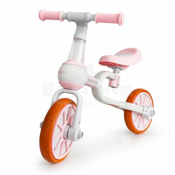 „Eco Toys Push Bike 4 in 1 Art.LC-V1311 Pink“ motoroleris vaikams su metaliniu rėmu
