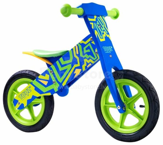 „Caretero Toyz Wooden Bike Zap Col. Mėlynas vaikų motoroleris su mediniu rėmu