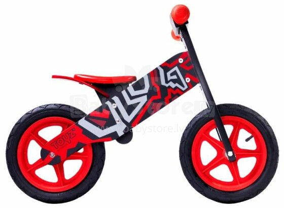 „Caretero Toyz Wooden Bike Zap Col.Red“ vaikų motoroleris su mediniu rėmu