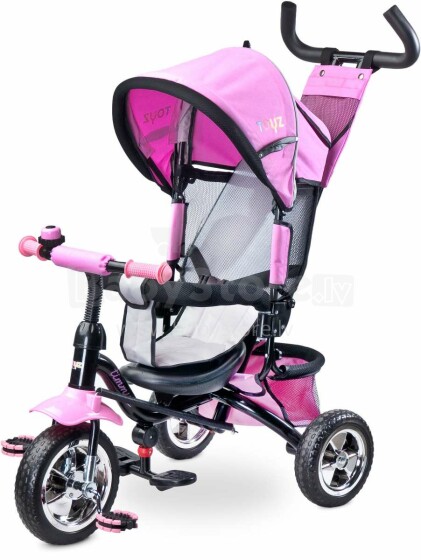 Caretero Toyz Timmy Col.Pink Детский трехколесный интерактивный велосипед c  ручкой управления и крышей