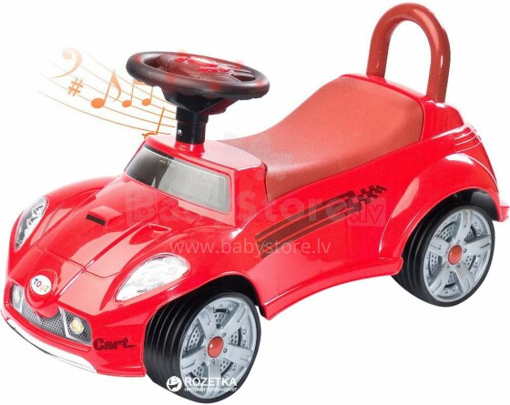 Caretero Push automobilio krepšelis, raudonas kūdikio stūmikas