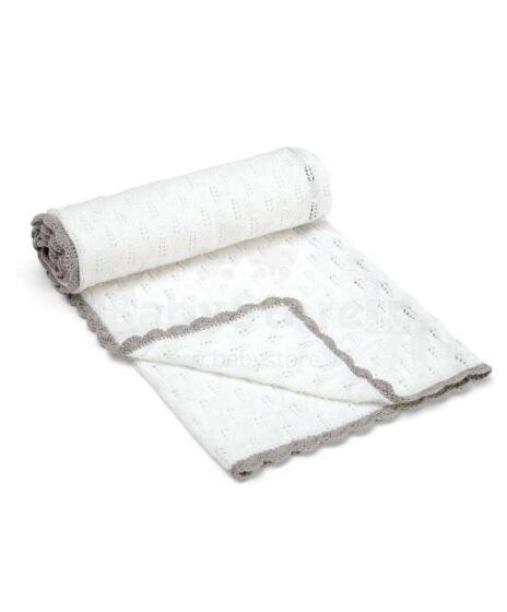 Mamas&Papas Blanket Knitted White Art. 196281  Хлопковый вязаный плед 70x90см