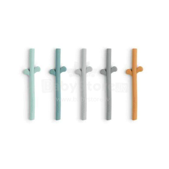 Done by Deer Peekaboo silicone straw 5-pack Bluer Mix Силиконовые трубочки-соломинки