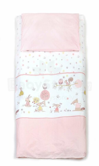 YappyKids Forest Story Soft Art.93377 Pink Gultas veļas komplekts 2 dalīgs 100x130cm