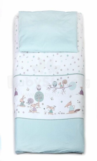 YappyKids Forest Story Soft Art.93378 Green  Комплект детского постельного белья из 2х частей 100x130cм