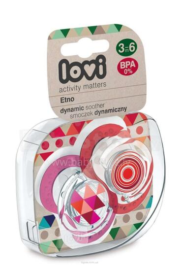 Lovi Etno Pink Art.22/834 Силиконовые пустышки с колечком 2 шт.3-6мес.