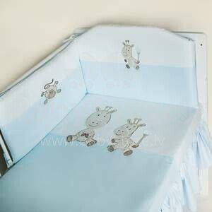 MimiNu Zoo Blue  Gultas veļas komplekts no 3 daļām 135x100 cm