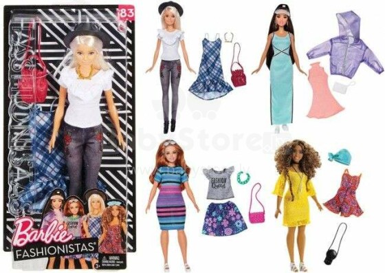 Mattel Barbie  Doll Art. FJF67 Кукла Барби-Модница c набором одежды