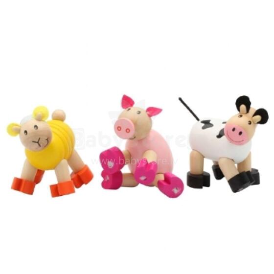 Kids Krafts Wood Flexi Farm Animals Art.WD202 Развивающая деревянная игрушка Животные