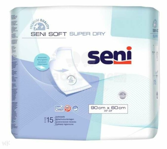 Seni Soft Super Dry Пеленки одноразовые впитывающие 15 шт. 90x60 см