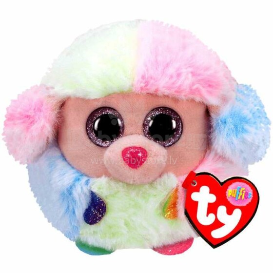 Ty Puffies Plush - RAINBOW the Poodle Dog