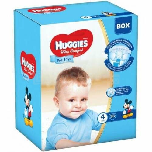 Huggies Ultra Comfort Box Boy Art.41565651 Детские подгузники для мальчиков 7-16кг,96 шт