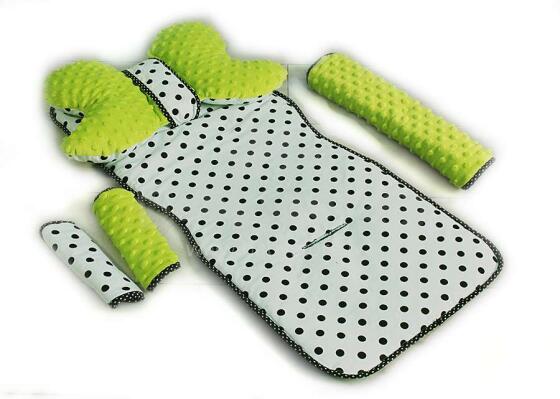 La bebe™ Stroller Set Art.95228 Dots/green Mīksts komplekts ratiņiem