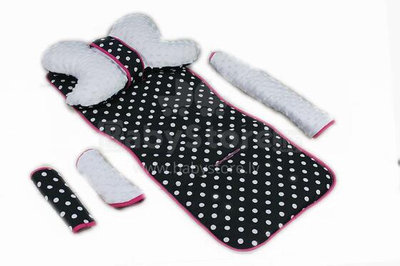 La bebe™ Stroller Set Art.95231 Dots/White Mīksts komplekts ratiņiem