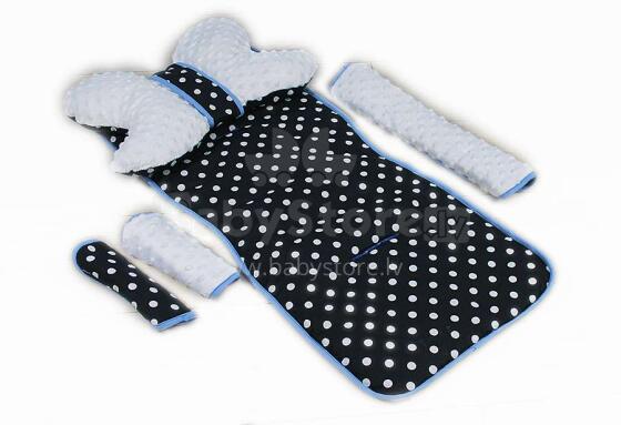 La bebe™ Stroller Set Art.95232 Dots/White Mīksts komplekts ratiņiem