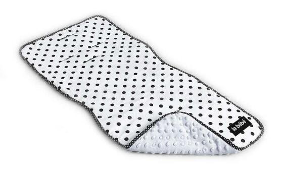La bebe™ Minky+Cotton Stroller Mat Art.95247 Dots/light blue