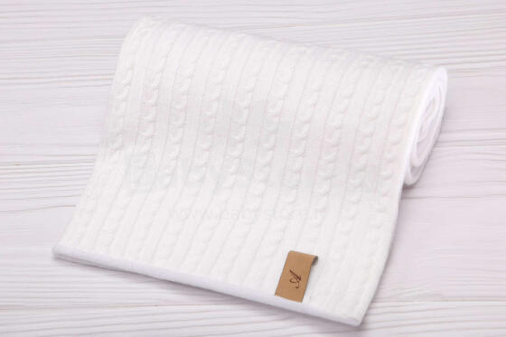 Kids Blanket Cotton Art.P005 White Детское одеяло/плед из натурального хлопка 75х100см