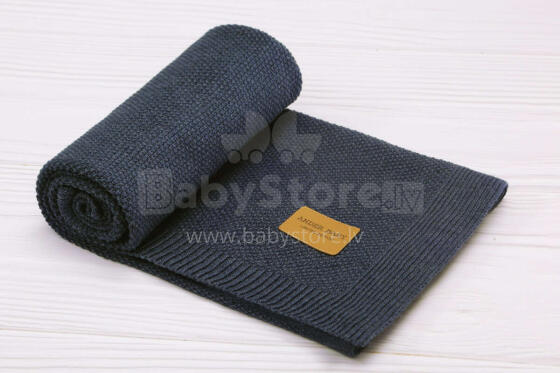 Kids Blanket Cotton Art.P003 Navy Dabīgas kokvilnas sedziņa (sega)/plediņš bērniem 75x100cm
