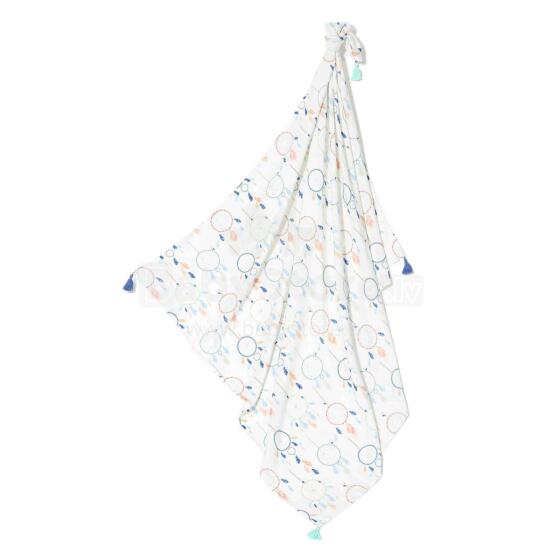 La Millou Art.95401 Bamboo Wrap Me Up Blanket Dreamcatcher White Augstākās kvalitātes sedziņa no bambusa ar kapuci (120x100 cm)