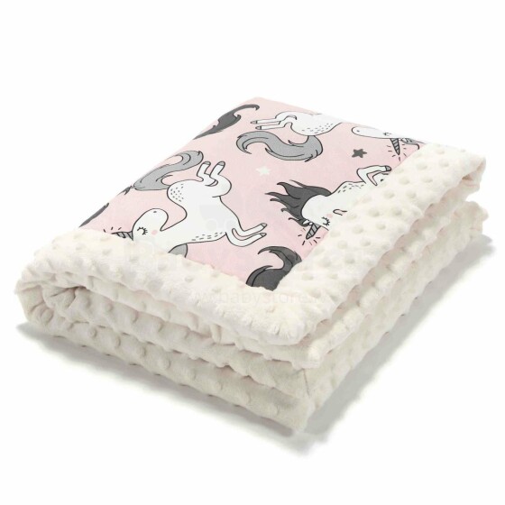 La Millou Infart Blanket  Unicorn Pink Art.95449  Высококачественное детское двустороннее одеяло от Дизайнера Ла Миллоу (65x75 см)