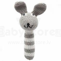 NatureZoo Rattle Stick Mr.Rabbit Art.20085 Погремушка вязаная  для новорожденных