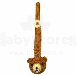 NatureZoo Animal Dummy Lace Mr.Teddy Art.40152 Kootud clip beebi pacifiers valmistatud looduslikest bambusest