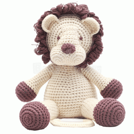 NatureZoo Music Box  Miss Lion Art.50053 Музыкальная вязаная детская игрушка из натурального бамбука