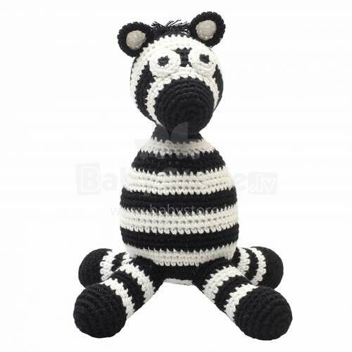 NatureZoo XL Teddy Bear Mr.Zebra Art.11021 Вязаная детская игрушка из натурального бамбука,40см