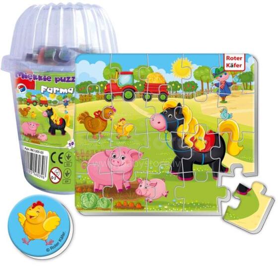 Roter Käfer RK1305-11 Mīkstie magnētiskie puzles glāzē Ferma (Vladi Toys)