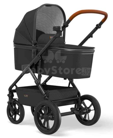Moon'21 Nuova Art.63.960.520-301 Black Bērnu rati 2 in 1 ar kulbu