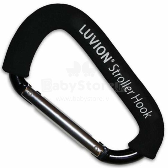 Luvion Stroller Hook Black  Art.96696 Карабин - держатель для сумок на ручку коляски