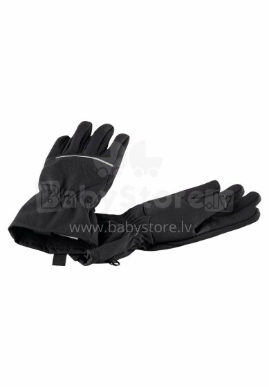 Reima '18  Eriste Softshell Black  Art. 527284-9990 Водонепроницаемые термо перчатки для детей  (4-8)