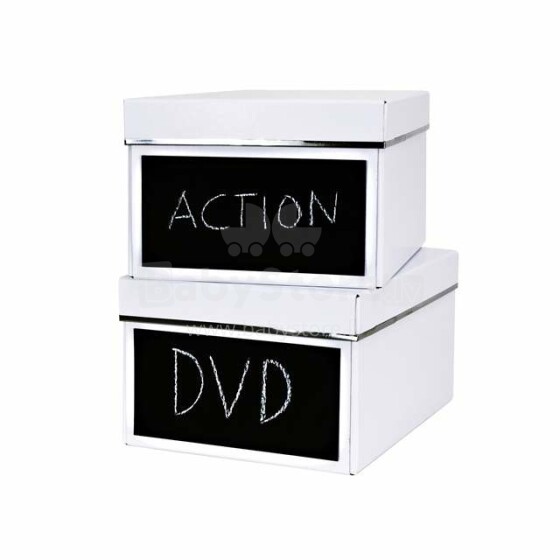 Laikykite „Emelie DVD Box Art 7546464“ laikymo dėžutę su dangčiu, 2 vnt