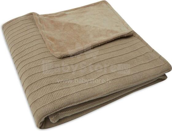 Jollein Cot Pure Knit Art.517-522-67012 Biscuit/Velvet GOTS - Dabīgas kokvilnas plediņš bērniem, 100x150cm