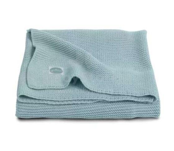 Jollein Soft Knit Light Green Art.516-522-65103  Хлопковый вязаный плед 100x150см