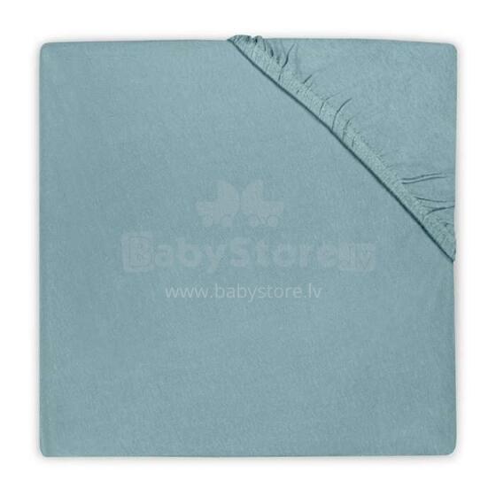 Jollein Cotton Stone Green Art.510-501-00071  простынь на резиночке 40x80cм