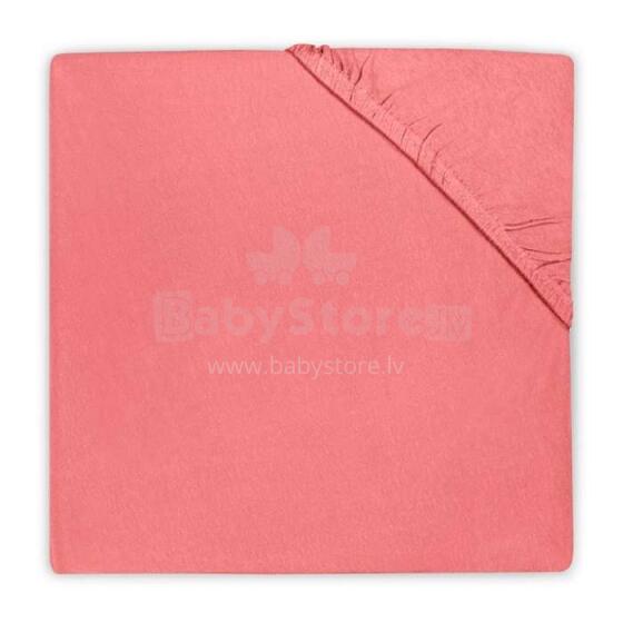 Jollein Jersey Coral Pink Art.511-519-00068 palags ar gumiju 90x200cm