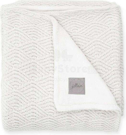 Jollein Cot River Knit Art.517-522-65287 Cream White/Coral Fleese - Dabīgas kokvilnas plediņš bērniem, 100x150cm