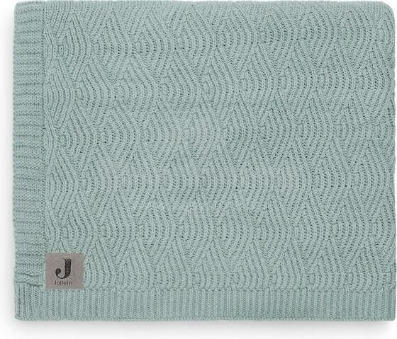 Jollein Cot River Knit Art.516-522-65285 Ash Green - Детское одеяло из натурального органического хлопка , 100х150см