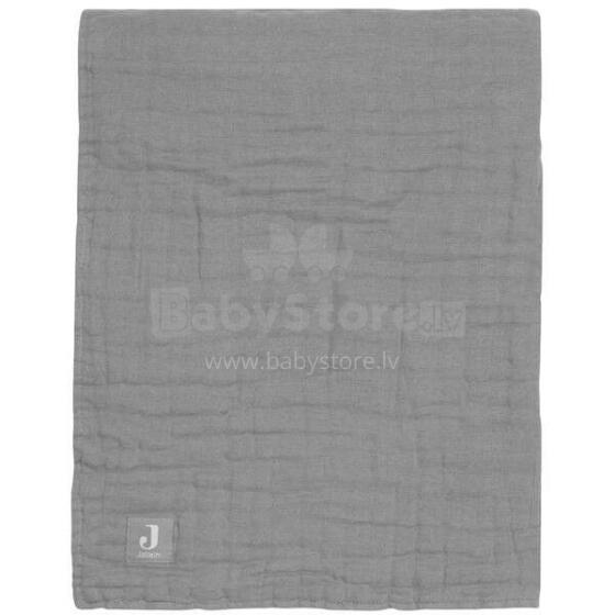 Jollein Cradle Wrinkled Cotton Art.523-511-66009 Storm Grey - Bērnu sega (sedziņa) 75x100сm