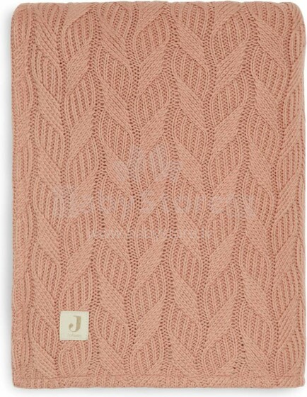 Jollein Cot Spring Knit Art.517-522-66037 Rosewood/Coral Fleece  - Megztas languotas 150x100cm