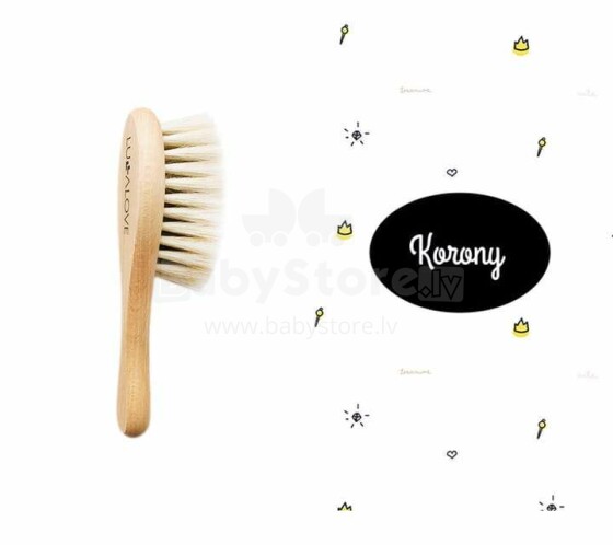 Lullalove Hairbrush Art.97778 Щетка с натуральным мягким волосом + муслиновая пелёнка